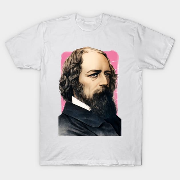 English Poet Alfred Tennyson illustration T-Shirt by Litstoy 